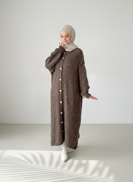 Raha Cardigan Long - Mocca