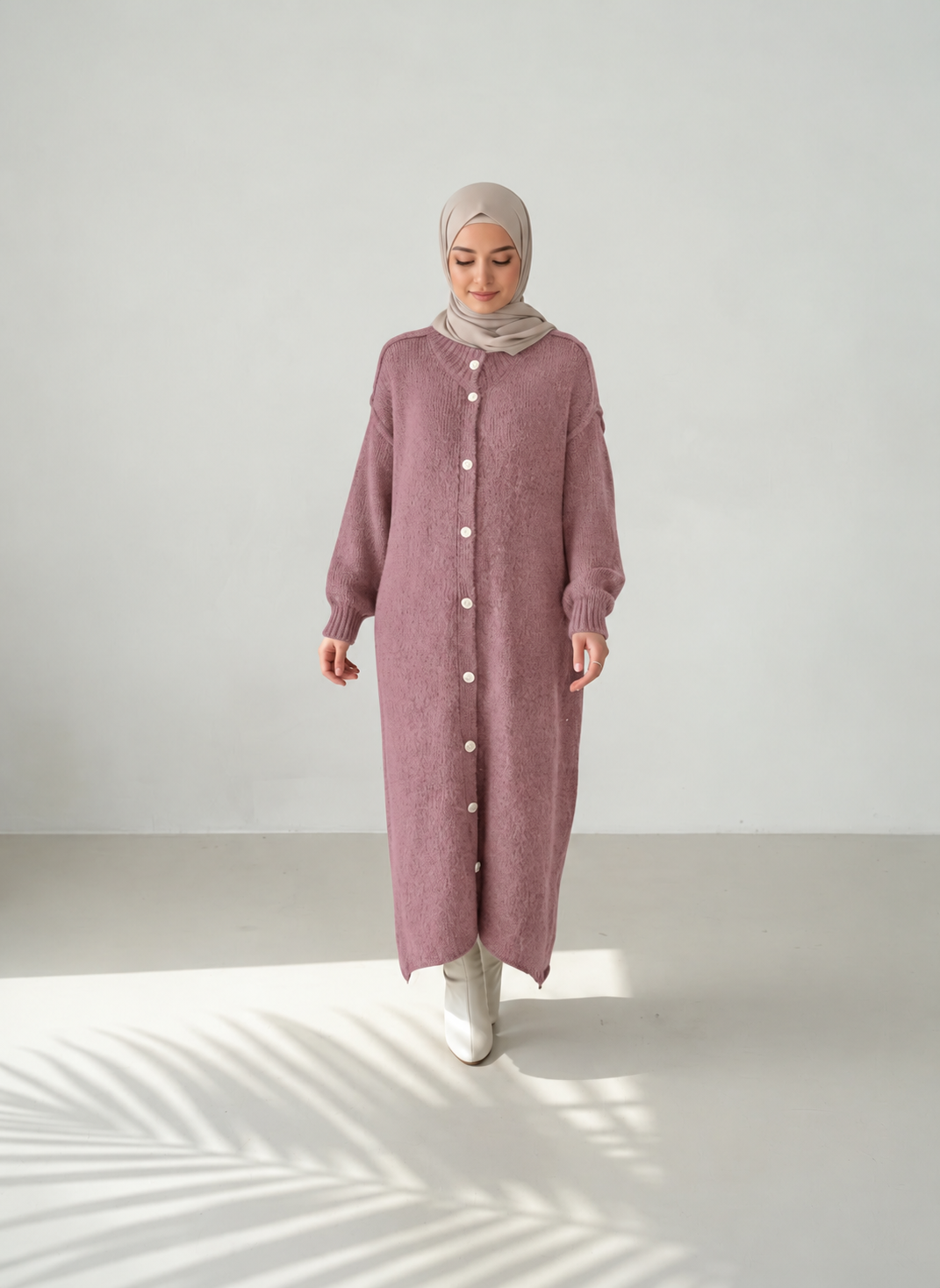 Raha Cardigan Long - Rosa