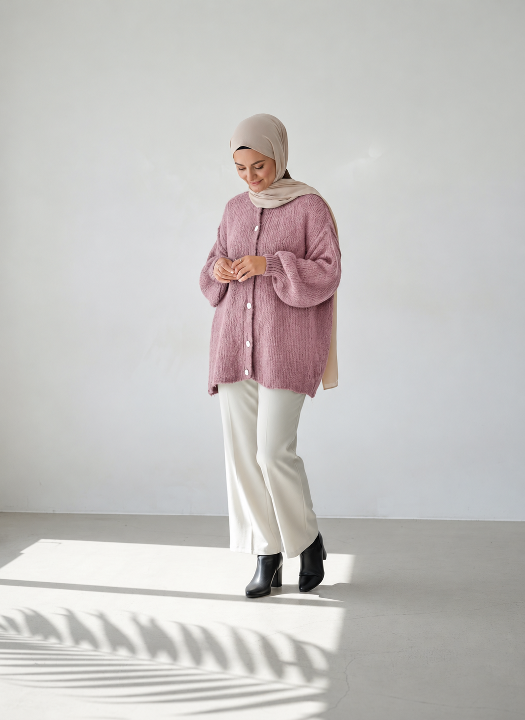 Raha Cardigan Short - Dusty Rose