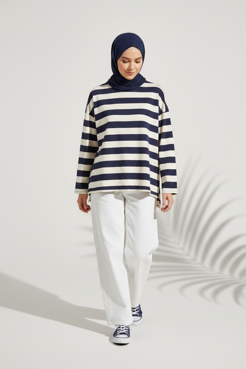 🌿Oberteil Rima - White/Navy