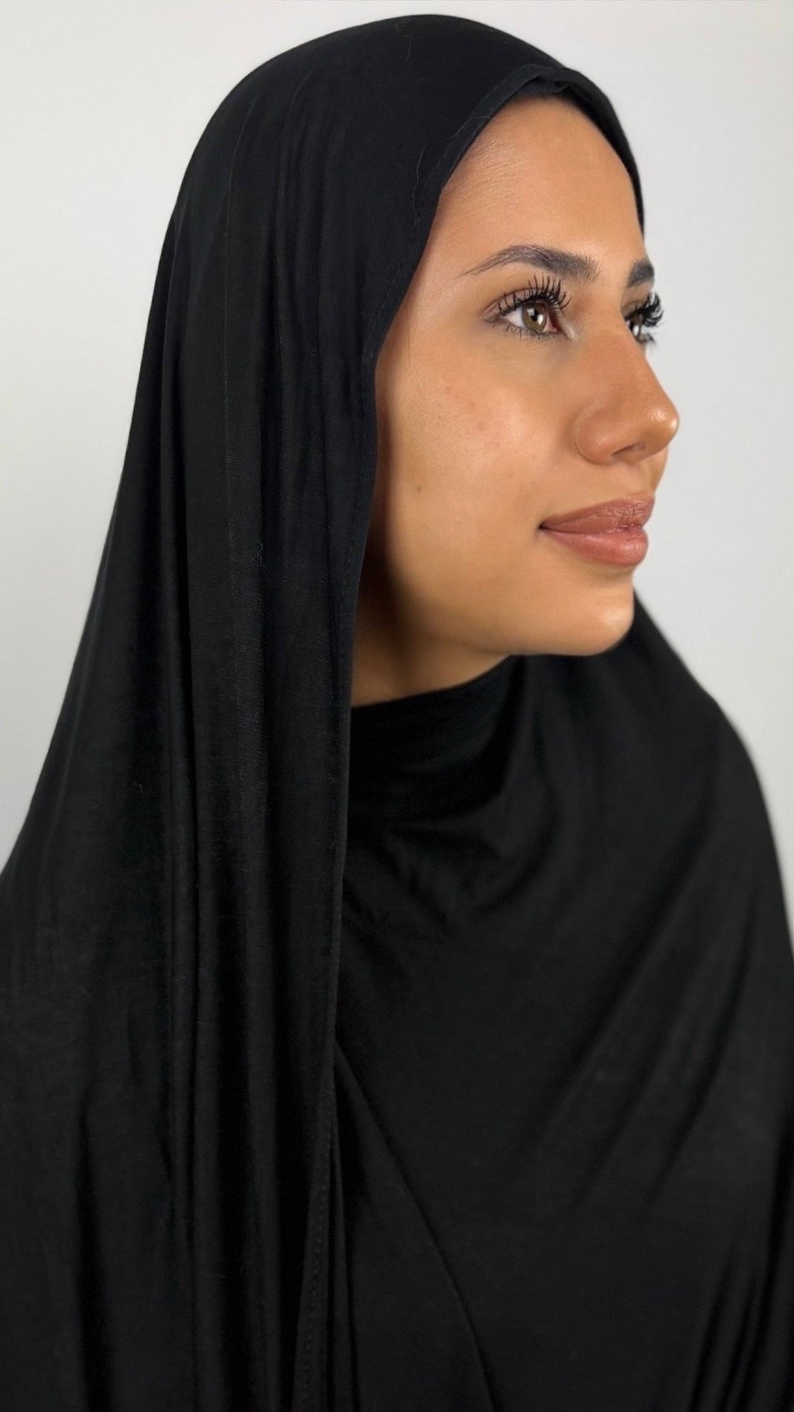 Bambus Premium Jersey Hijab - Schwarz