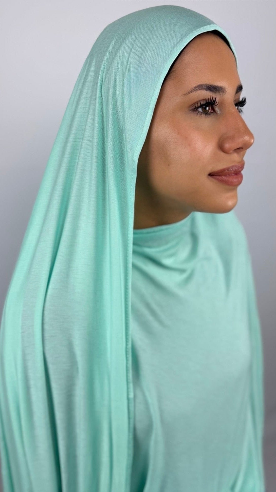 Bambus Touch Premium Jersey Hijab - Türkis