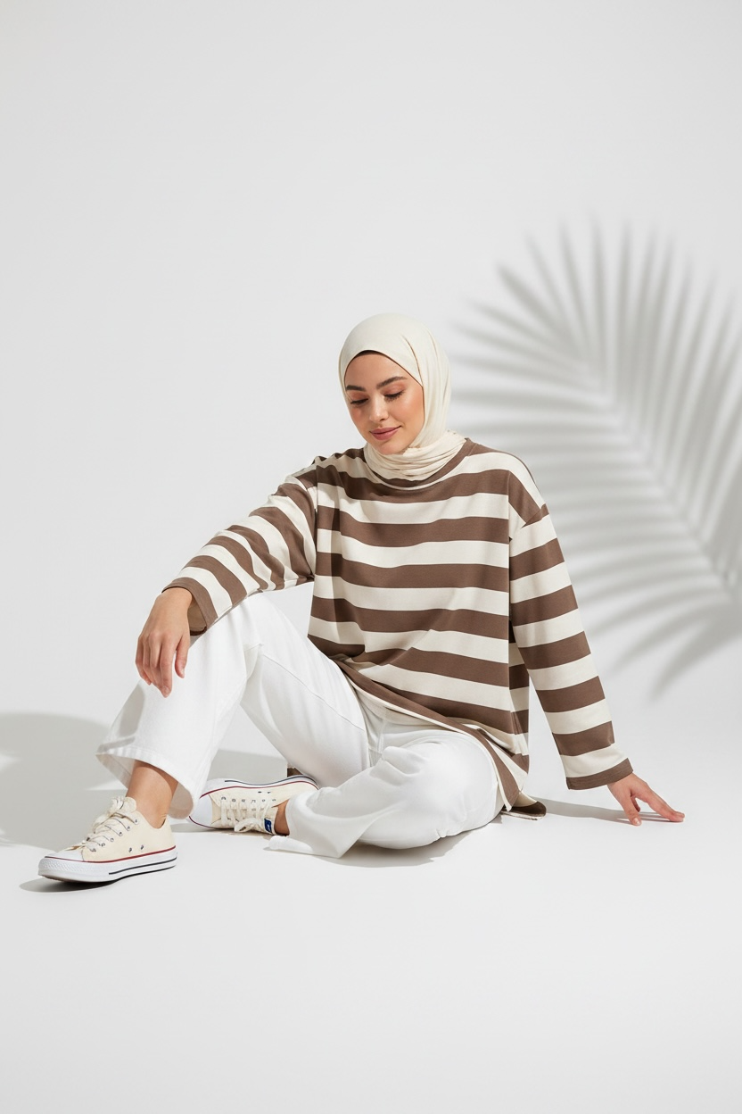 🌿Oberteil Rima - White/Mocha