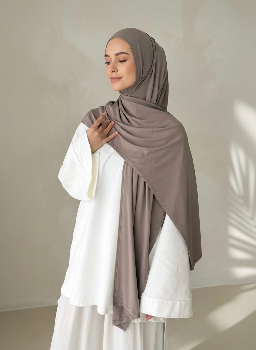 🌿Bamboo Instant Hijab - Mocca