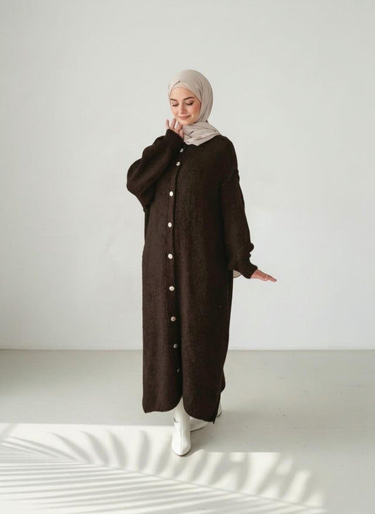 Raha Cardigan Long - Coffee