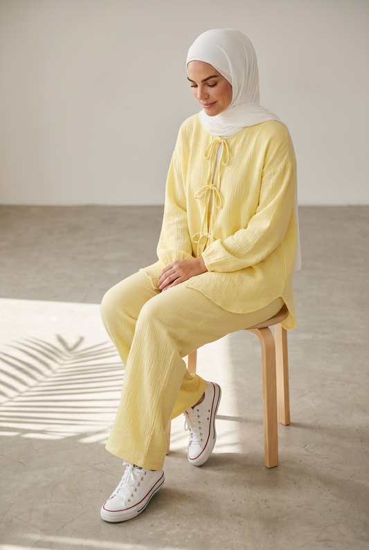 🌿Alia Musselin Set - Butter Lemon