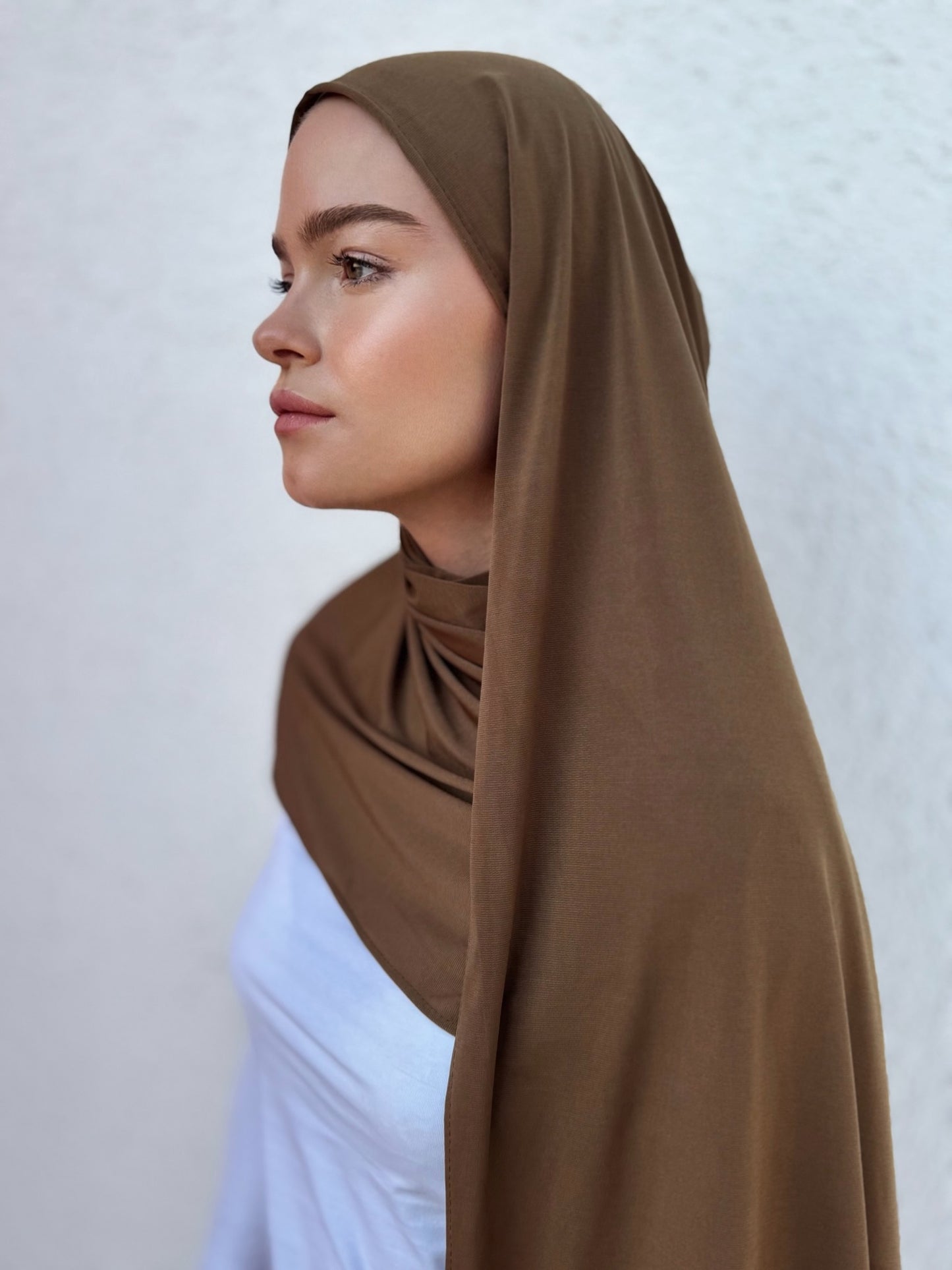 Premium Jersey Hijab - Mocca Braun