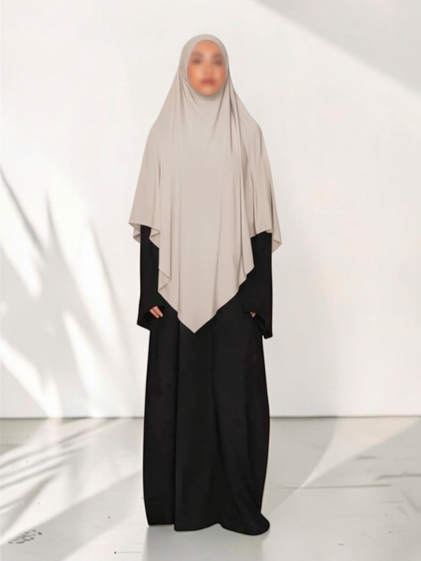 🌿Bamboo Khimar Midi - Beige