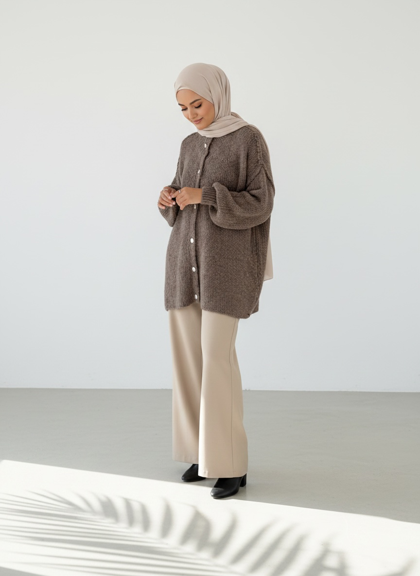 Raha Cardigan Short - Mocca