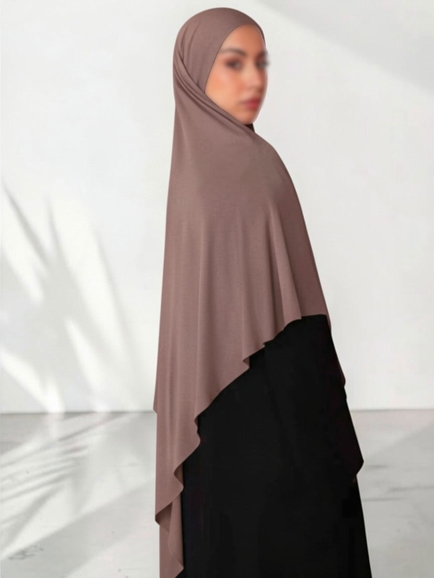 🌿Bamboo Khimar Midi - Mocca