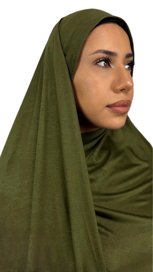 Bambus Touch Premium Jersey Hijab - Olive