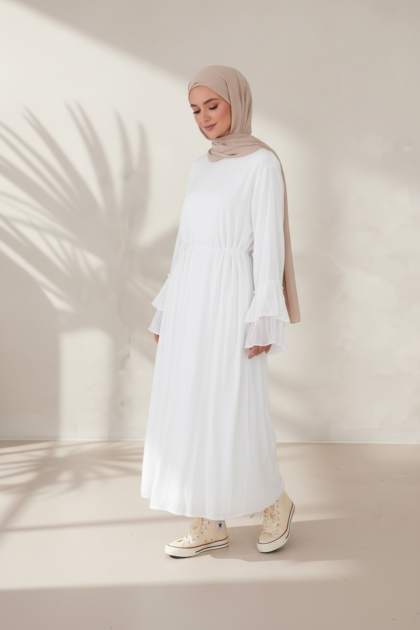 🌿Baumwollkleid Amani - Weiß