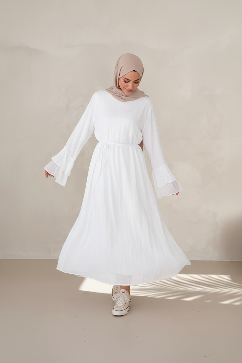 🌿Baumwollkleid Amani - Weiß