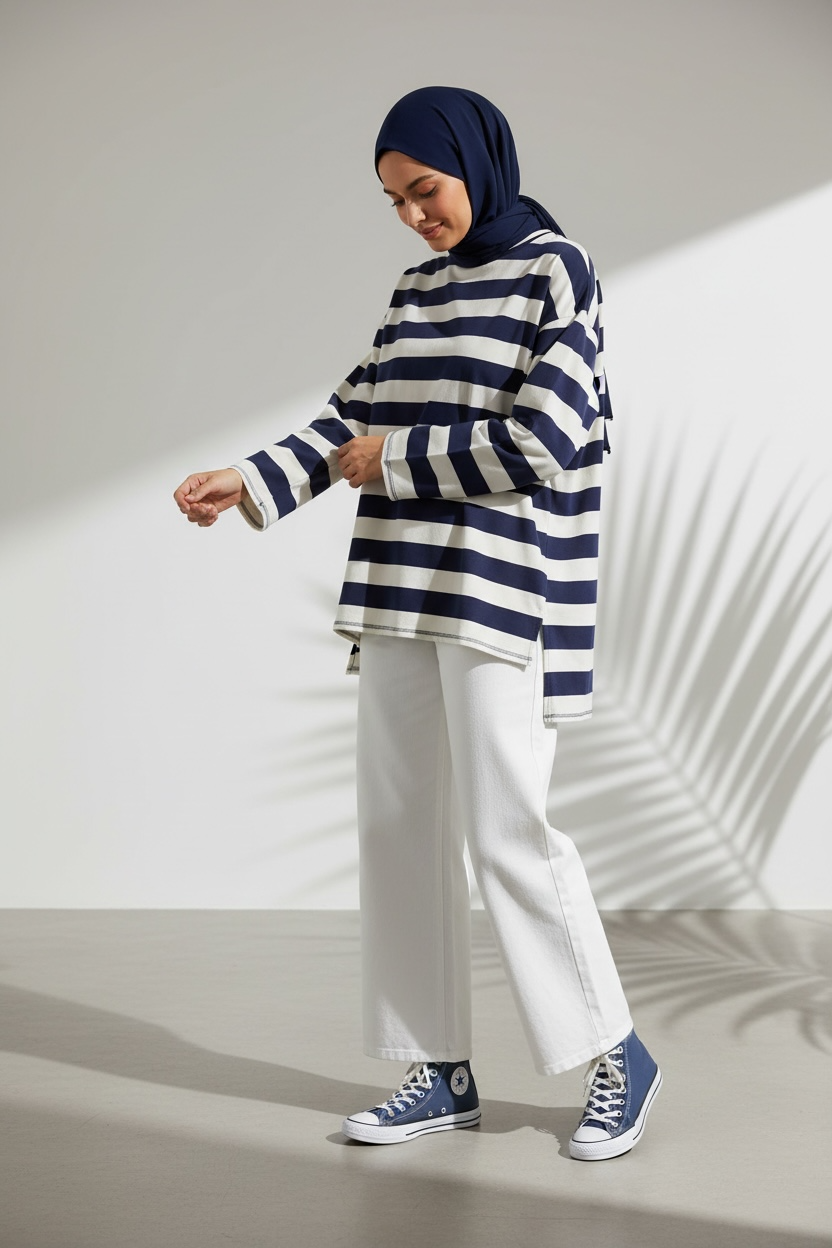 🌿Oberteil Rima - White/Navy