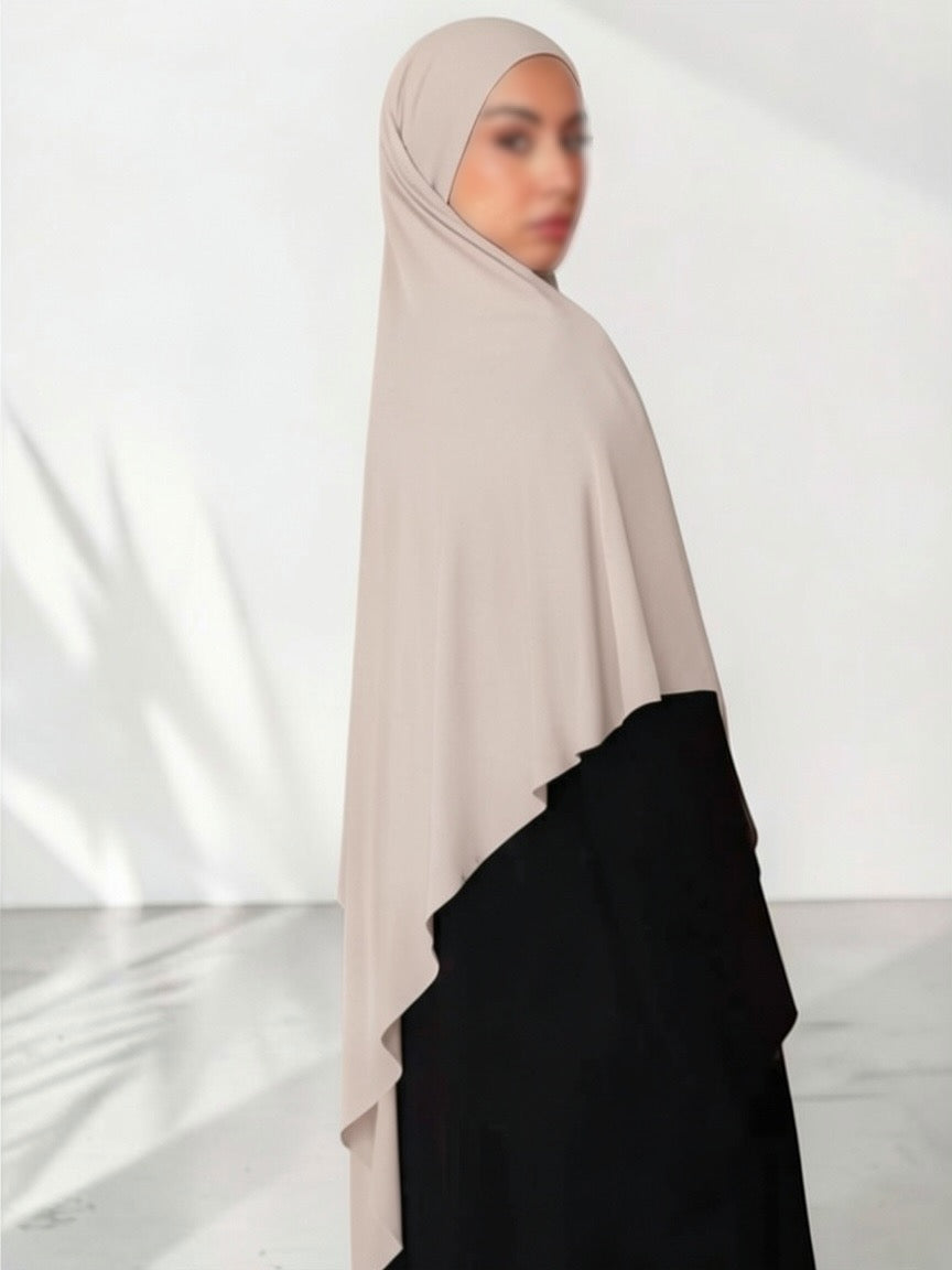 🌿Bamboo Khimar Midi - Beige