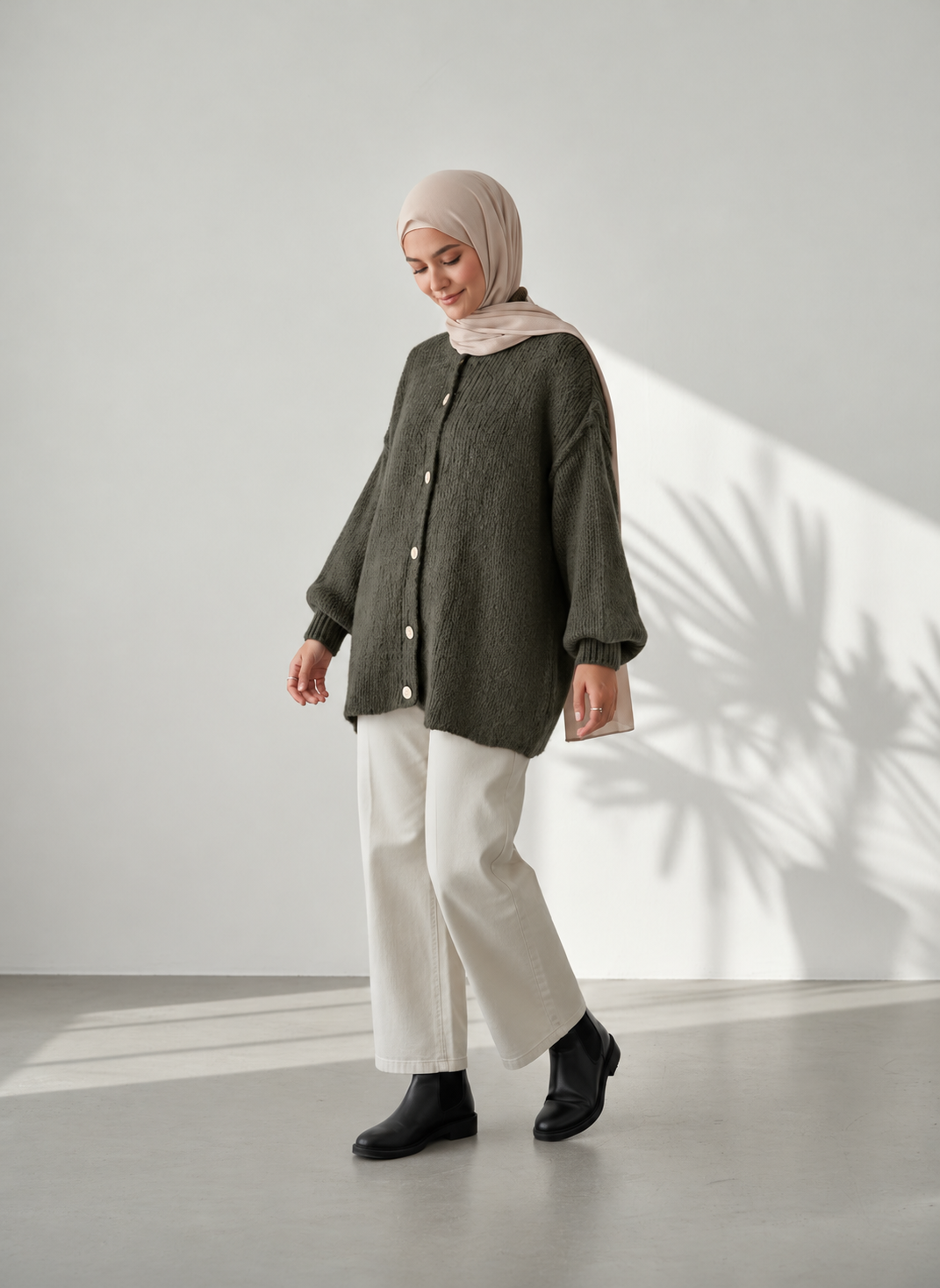 Raha Cardigan Short - Dark Olive