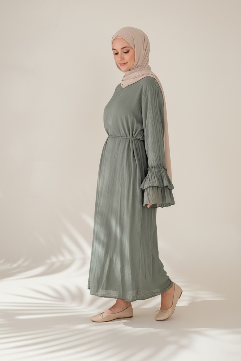 🌿Baumwollkleid Amani - Olive