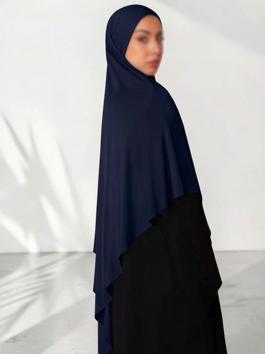 🌿Bamboo Khimar Midi - Navy