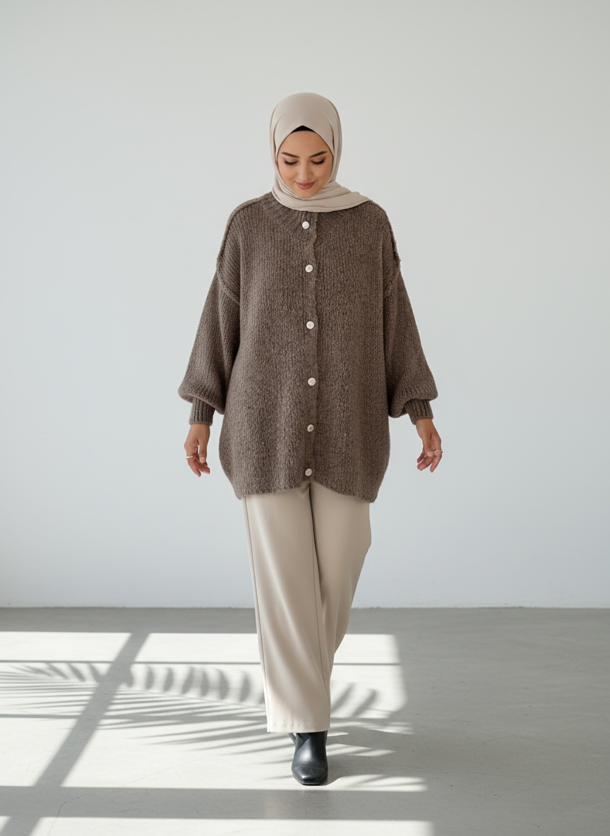 Raha Cardigan Short - Mocca
