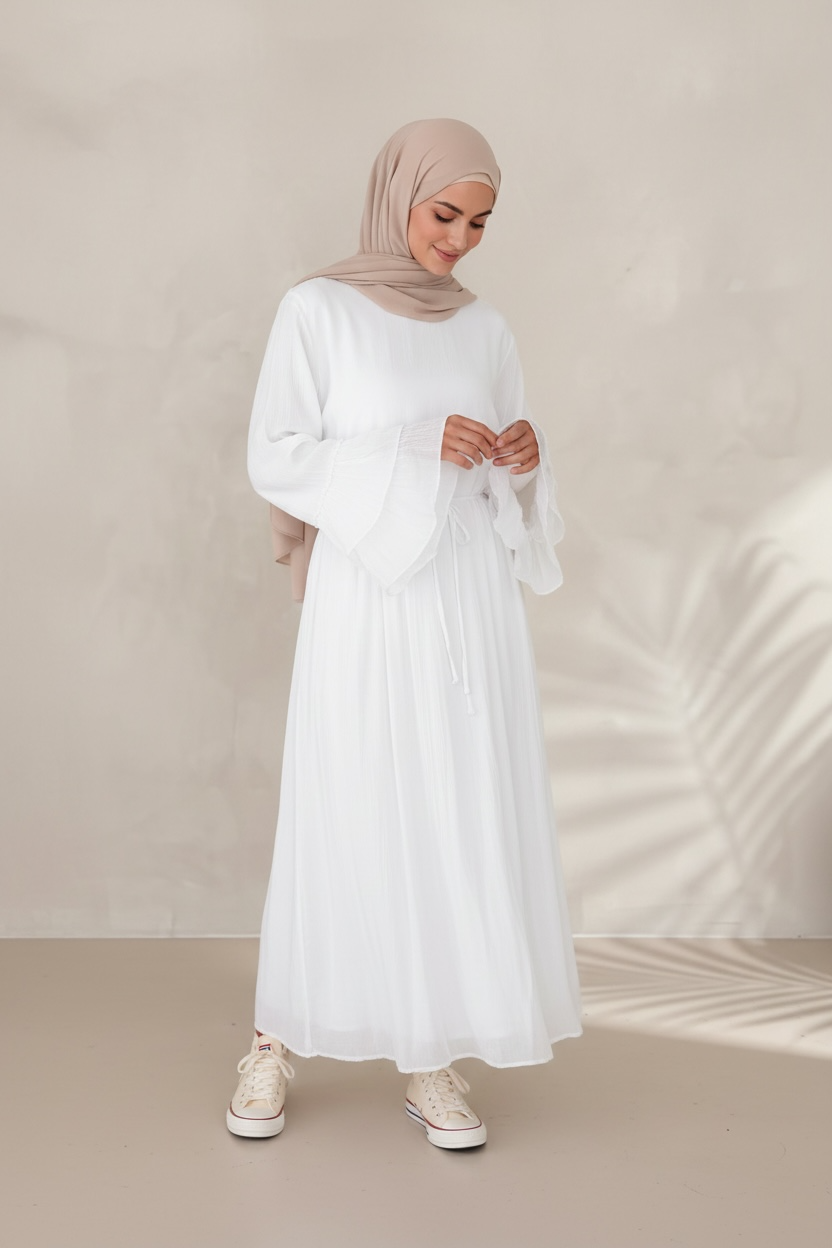 🌿Baumwollkleid Amani - Weiß