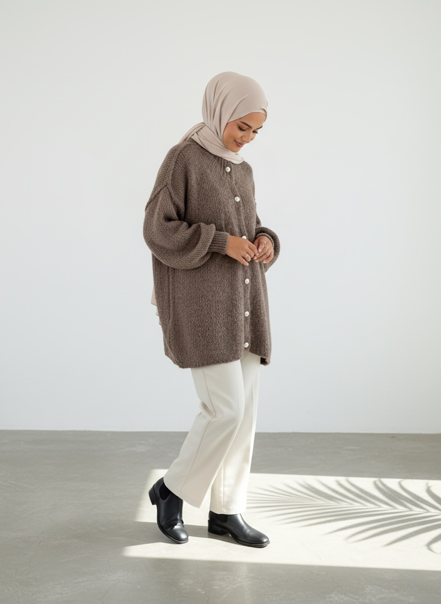 Raha Cardigan Short - Mocca