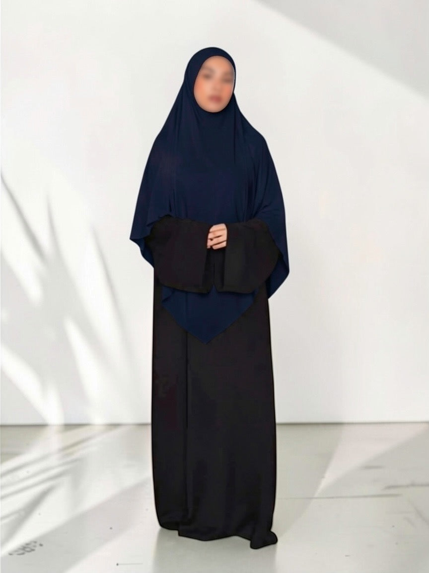 🌿Bamboo Khimar Midi - Navy
