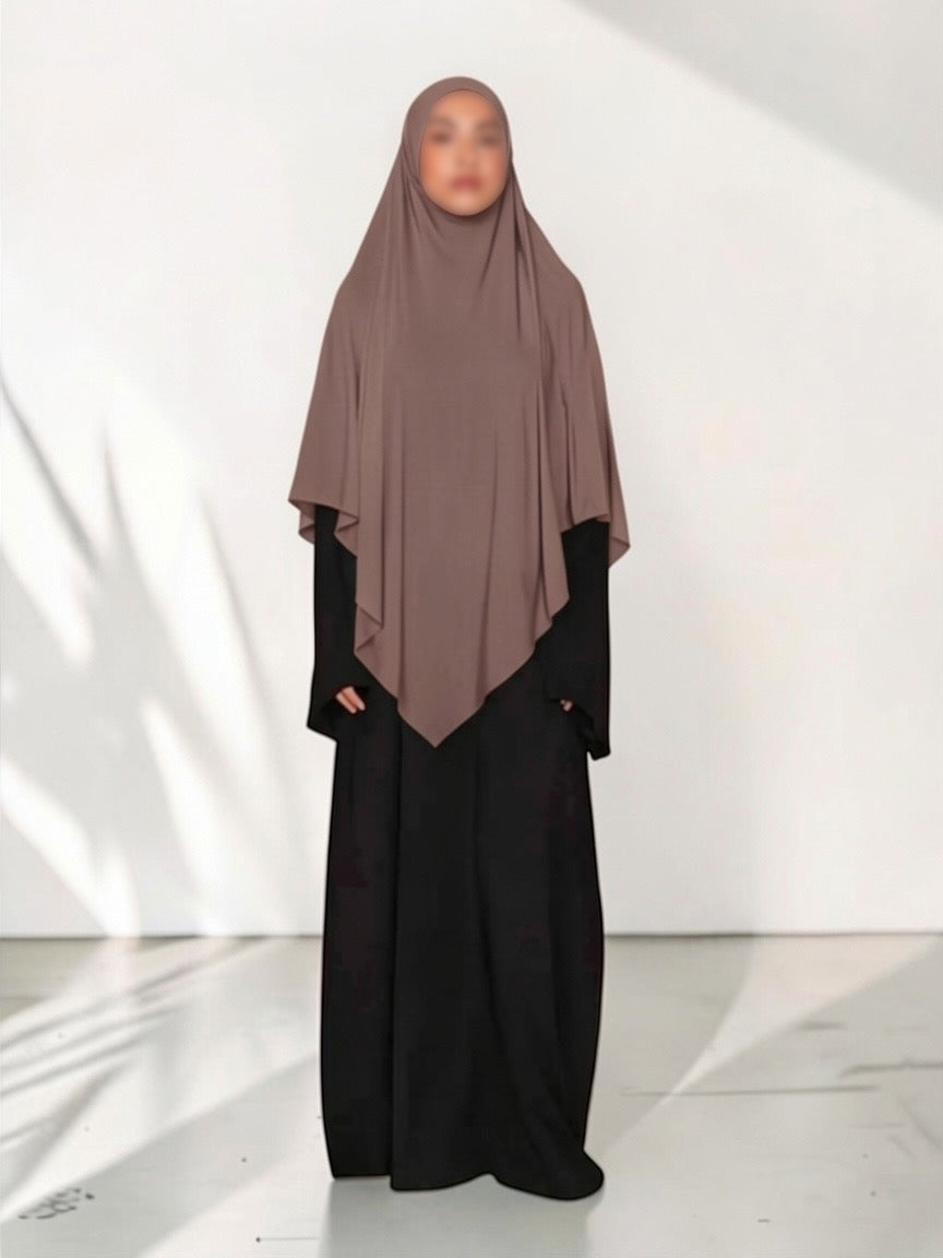 🌿Bamboo Khimar Midi - Mocca
