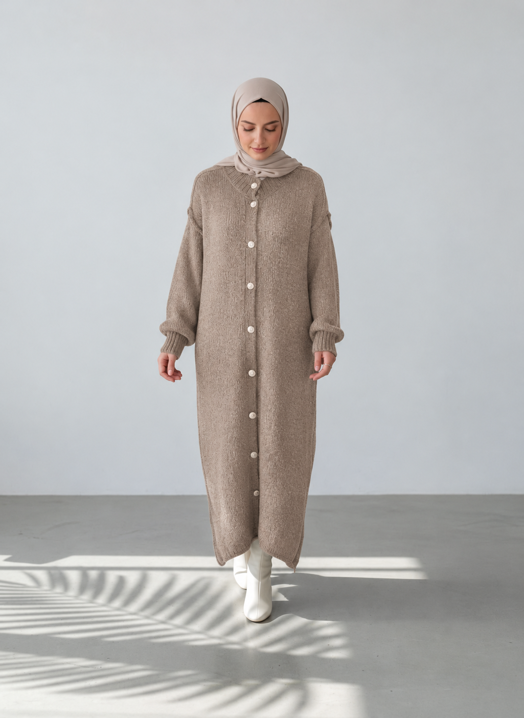 Raha Cardigan Long - Taupe