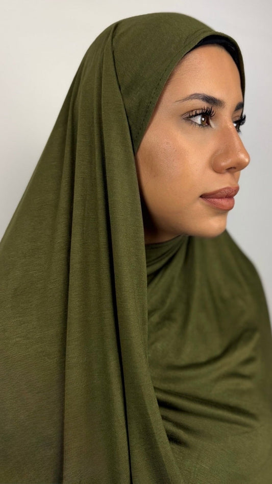 Bambus Premium Jersey Hijab - Olive