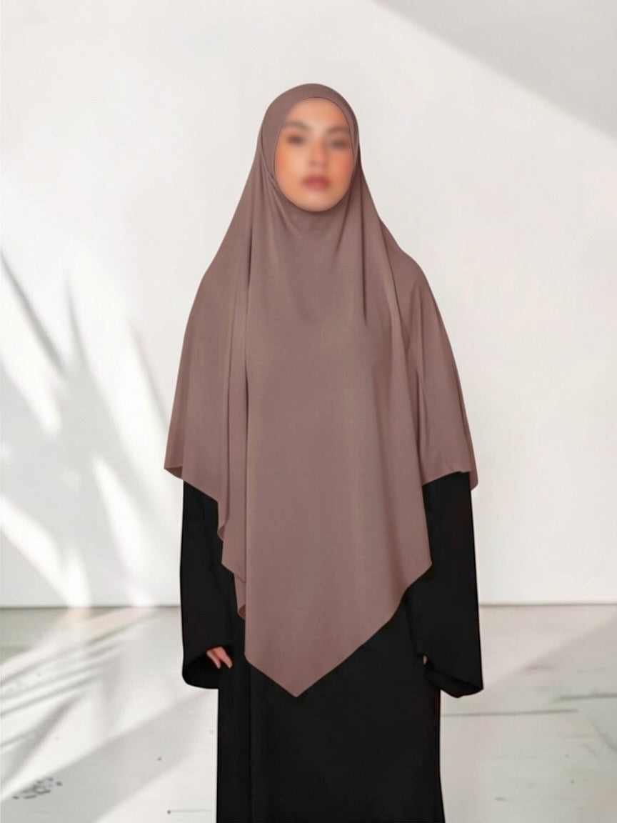 🌿Bamboo Khimar Midi - Mocca