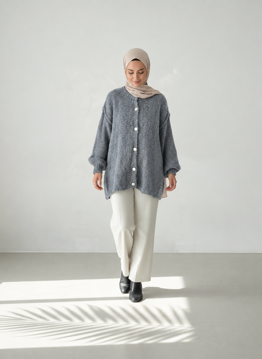 Raha Cardigan Short - Dark Grey