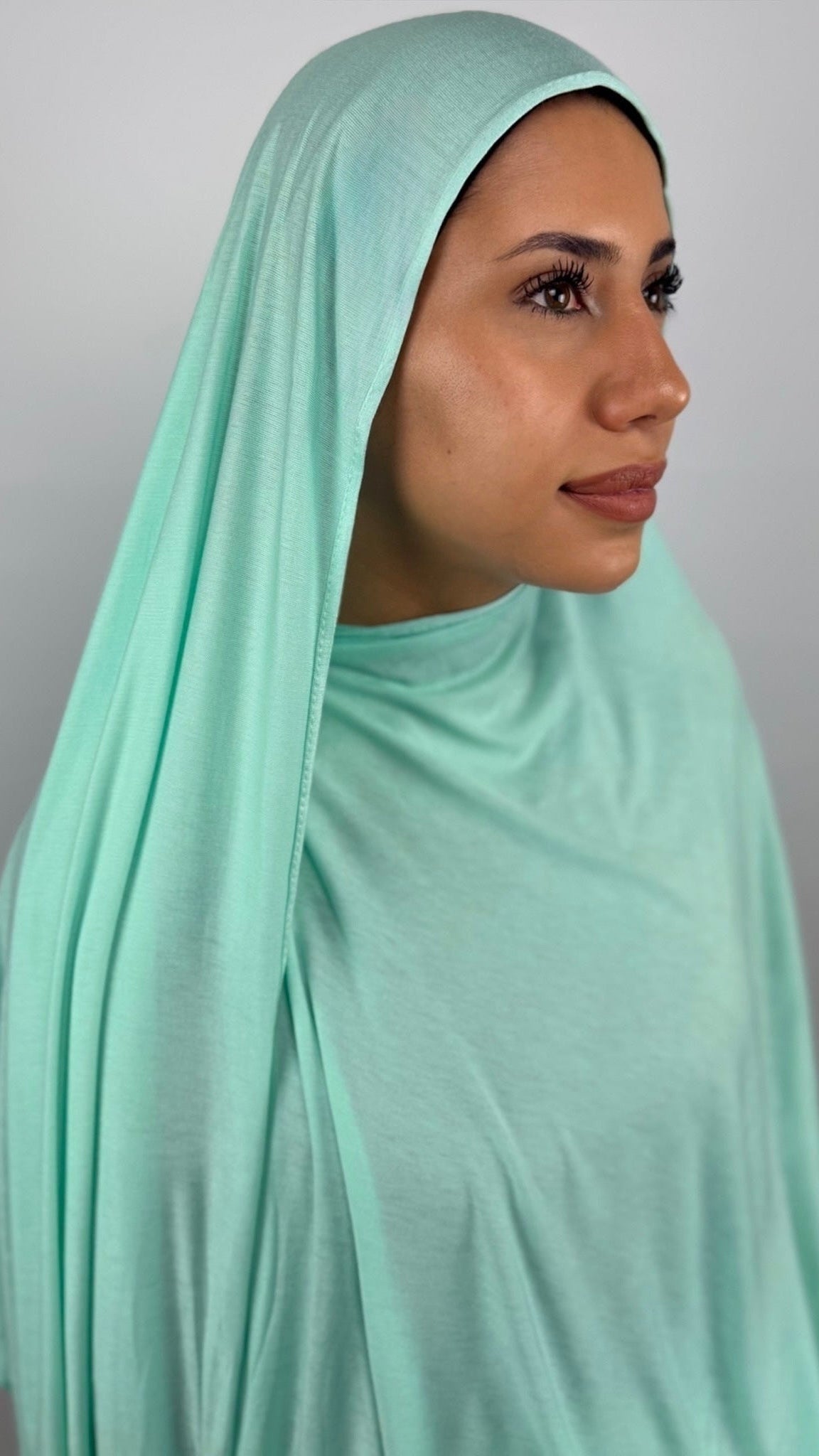 Bambus Touch Premium Jersey Hijab - Türkis