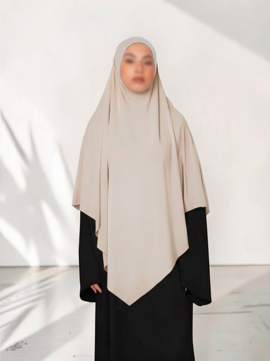 🌿Bamboo Khimar Midi - Beige