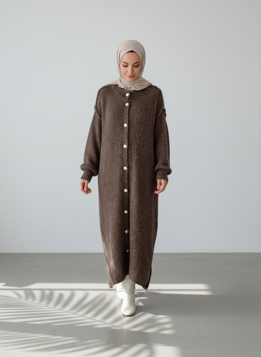 Raha Cardigan Long - Mocca