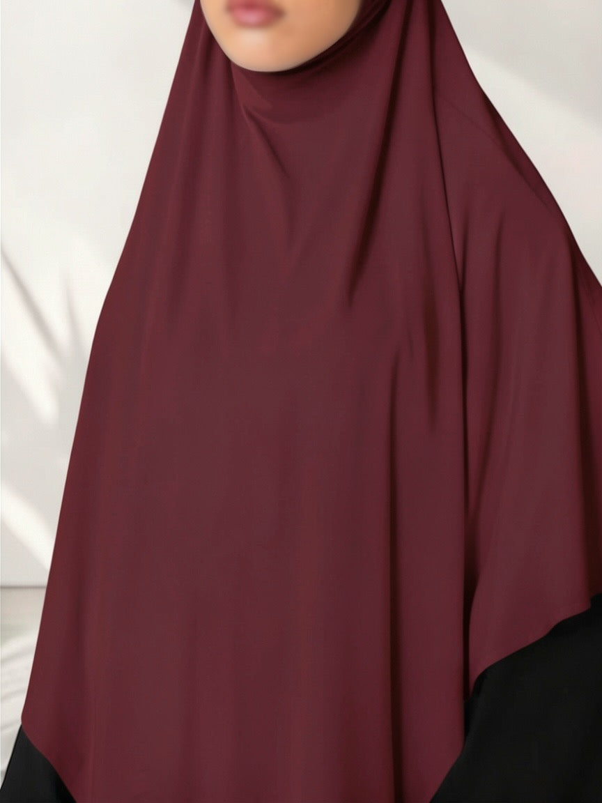 🌿Bamboo Khimar Midi - Bordeaux