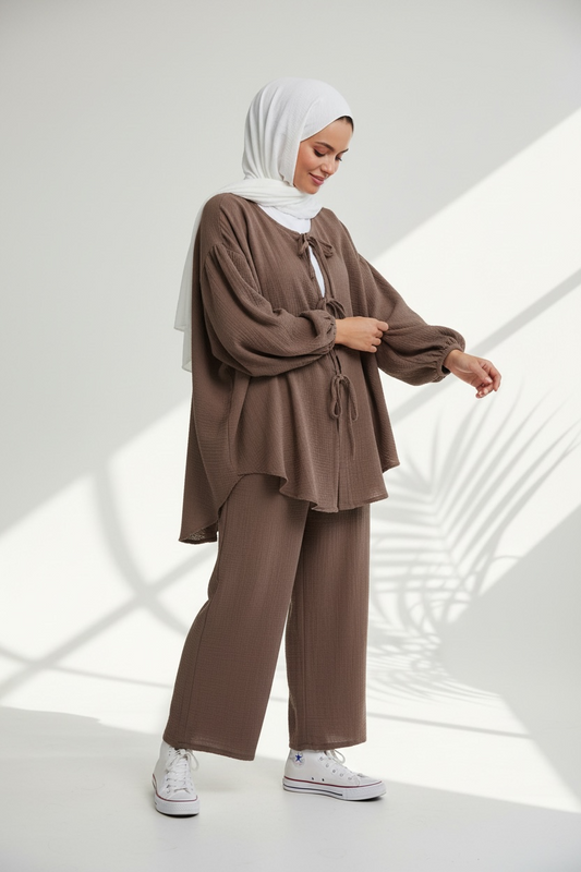 Alia Musselin Set - Taupe