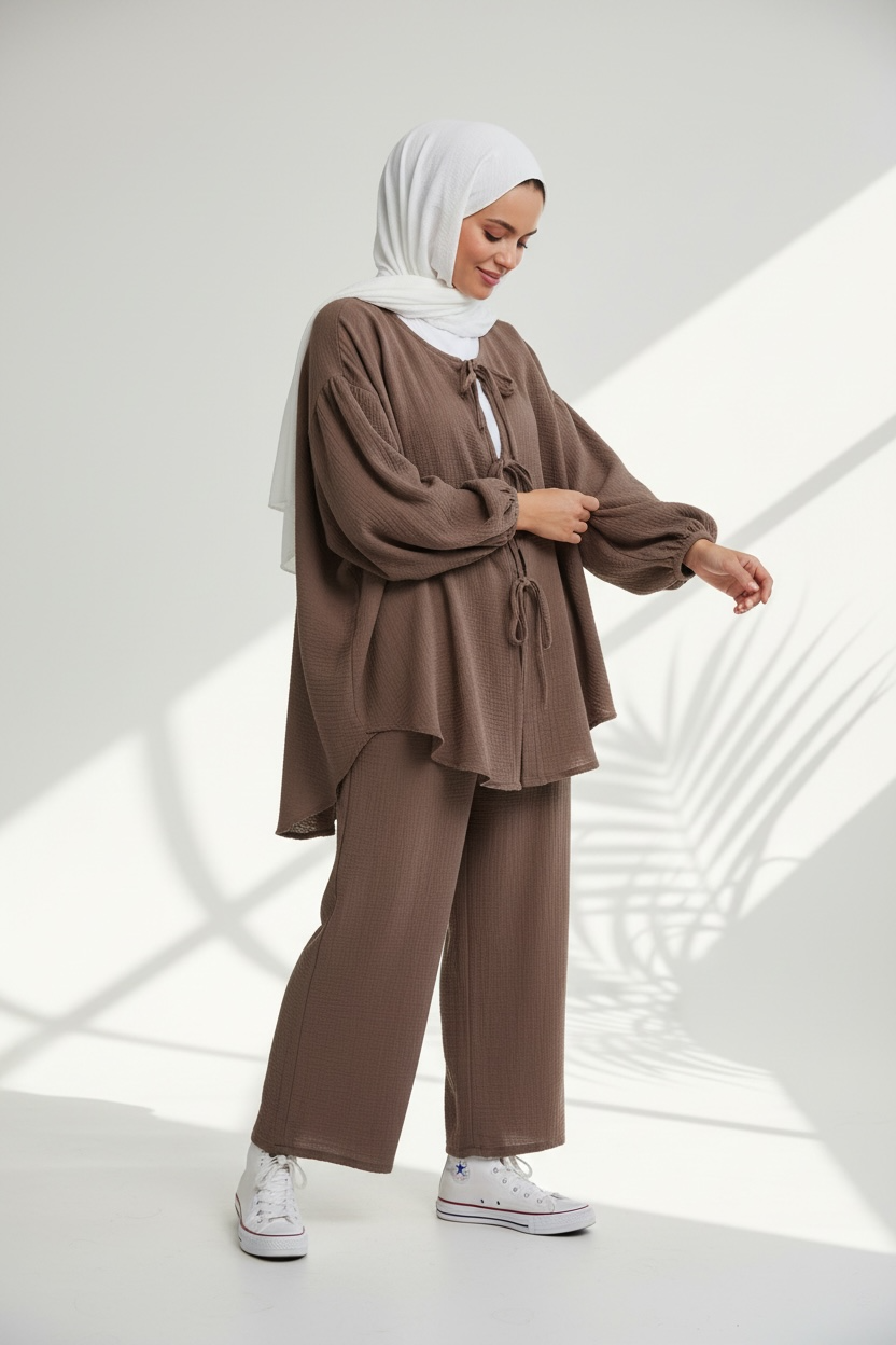 Alia Musselin Set - Taupe