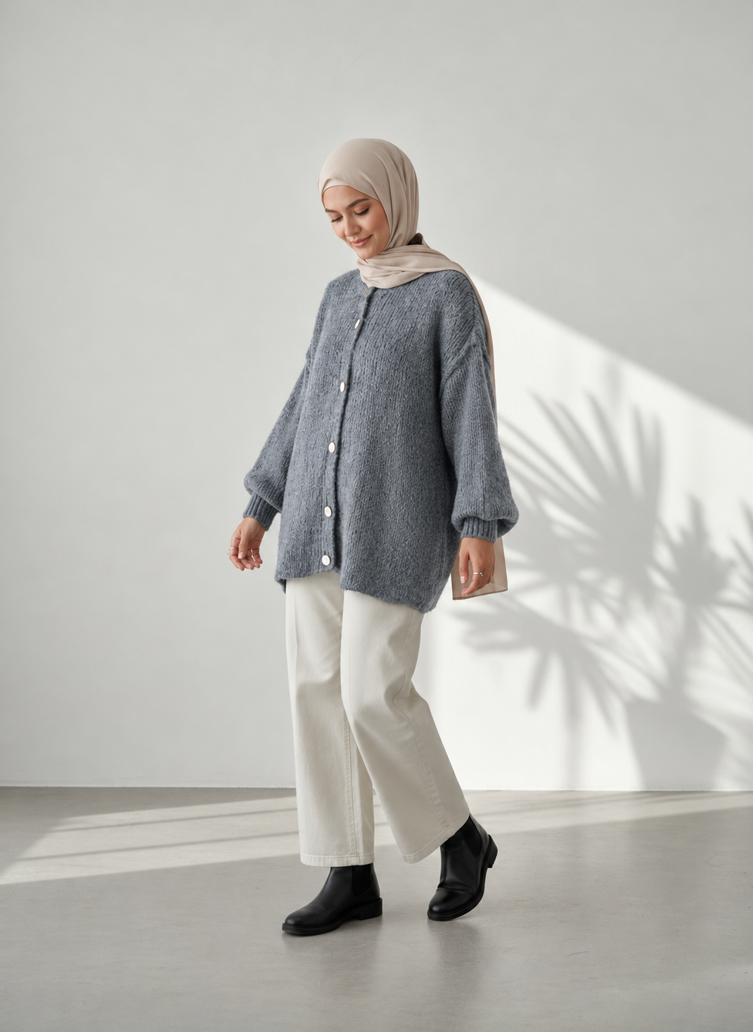 Raha Cardigan Short - Dark Grey