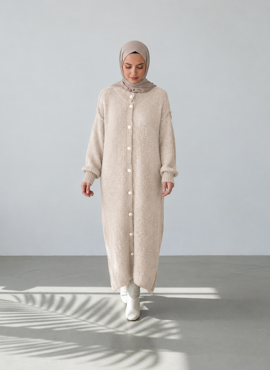 Raha Cardigan Long - Beige