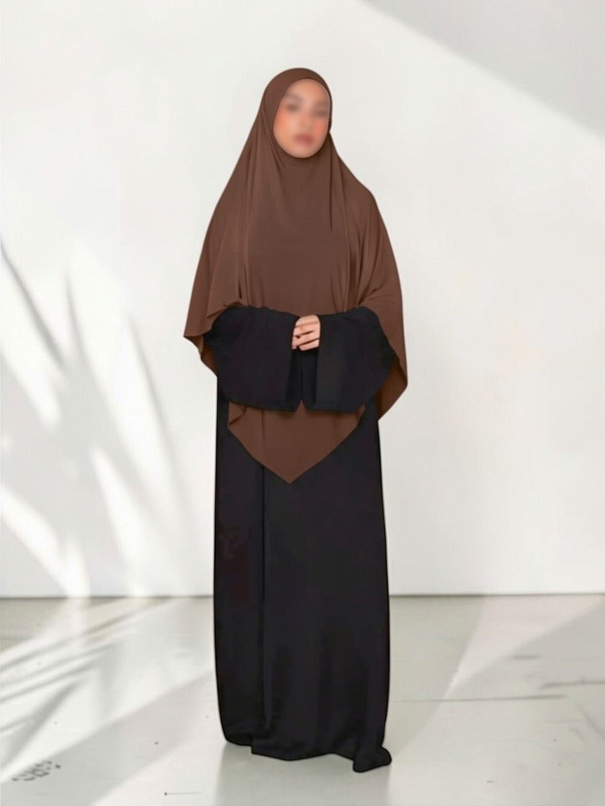 🌿Bamboo Khimar Midi - Nougat