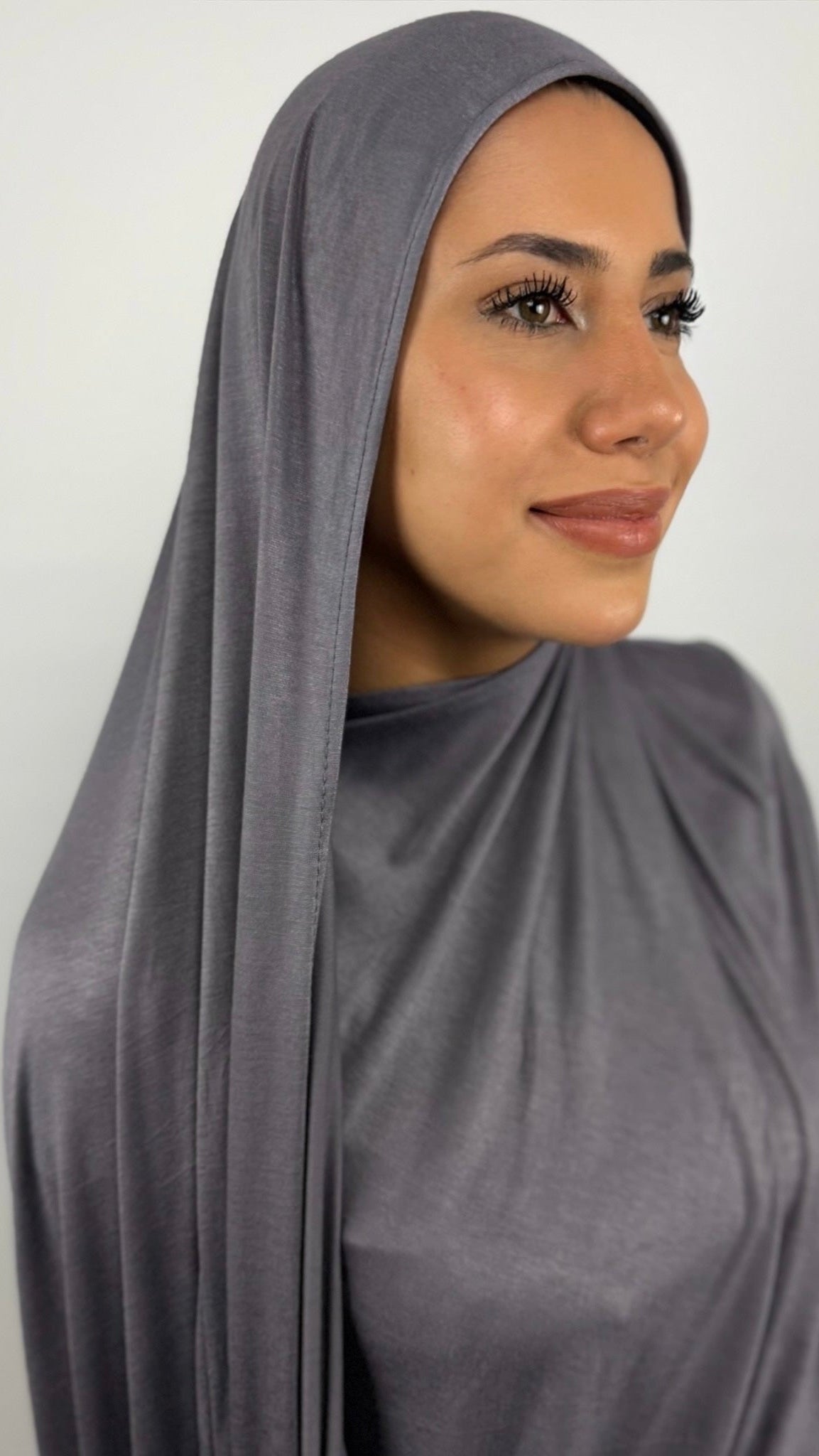 Bambus Touch Premium Jersey Hijab - Dark Grey