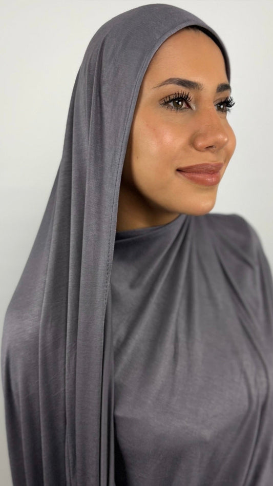Bambus Premium Jersey Hijab - Dark Grey