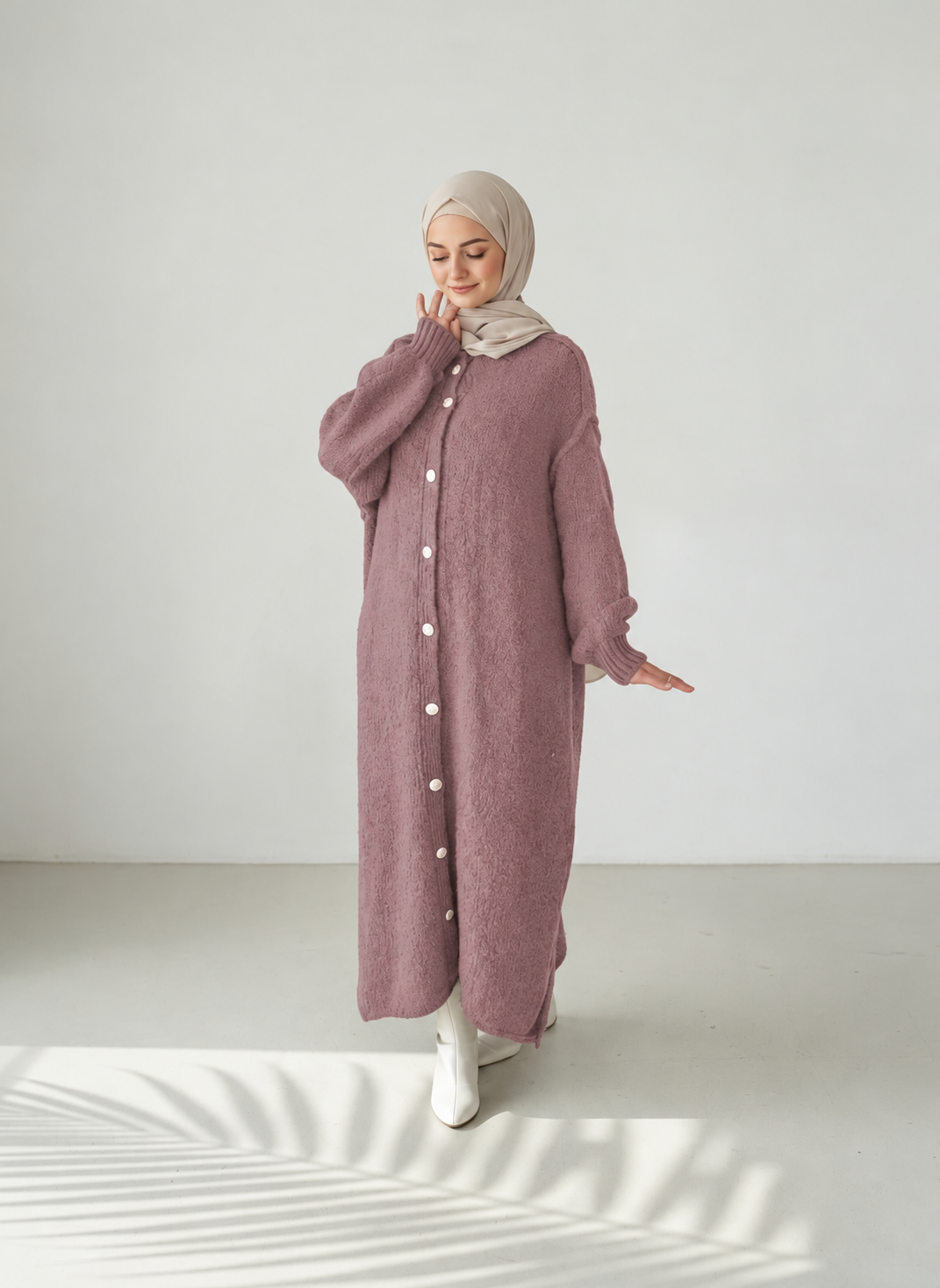 Raha Cardigan Long - Rosa
