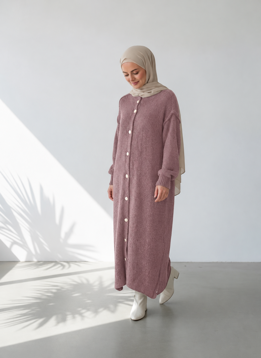 Raha Cardigan Long - Rosa