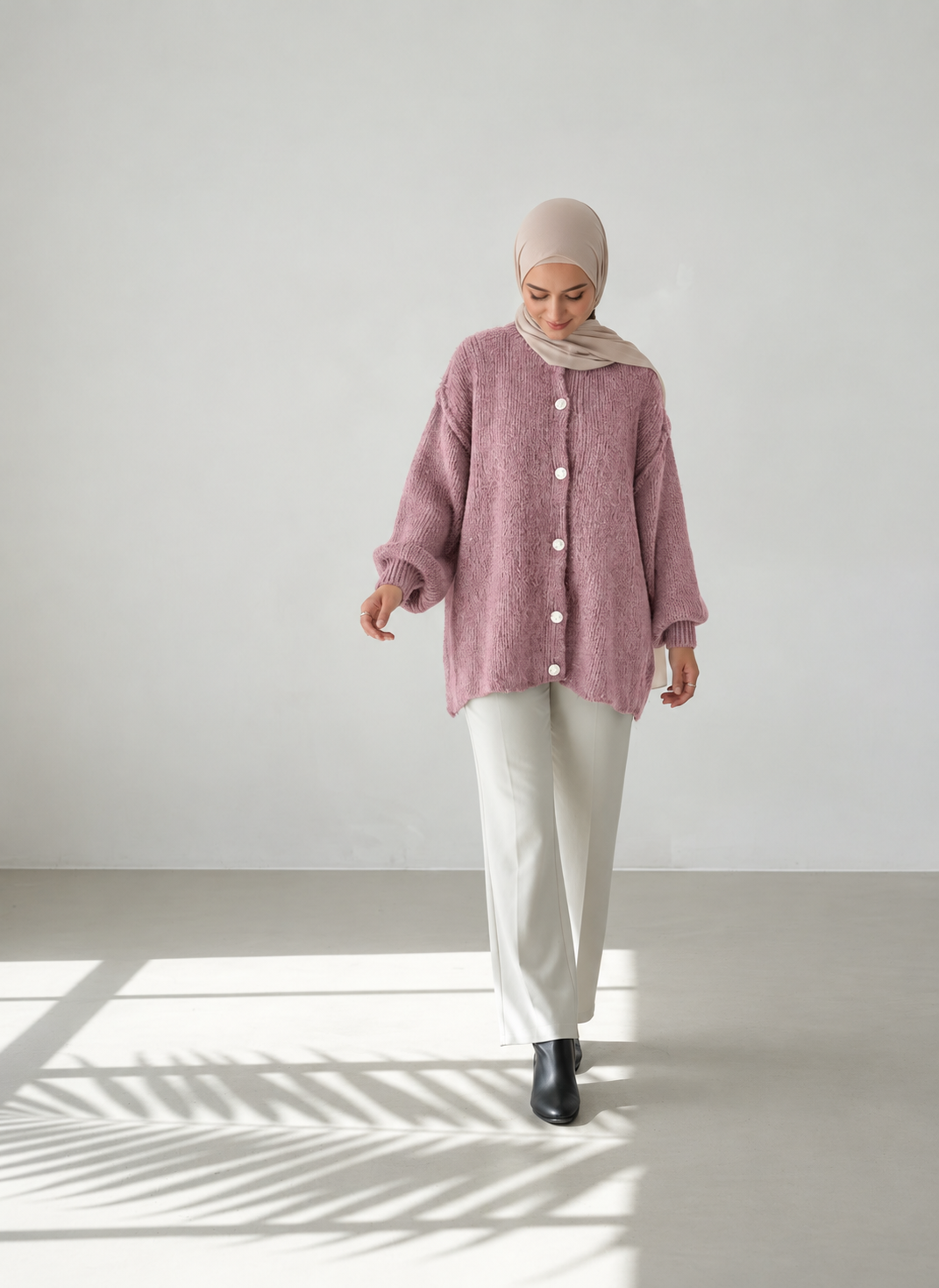 Raha Cardigan Short - Dusty Rose