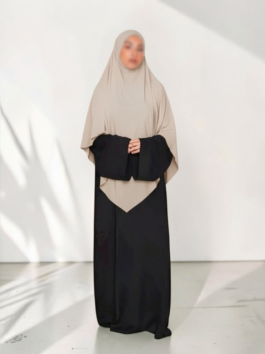 🌿Bamboo Khimar Midi - Beige