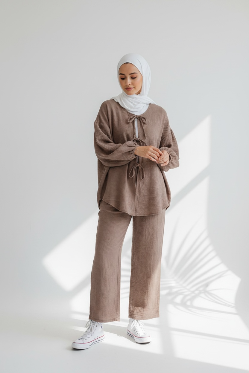 Alia Musselin Set - Taupe