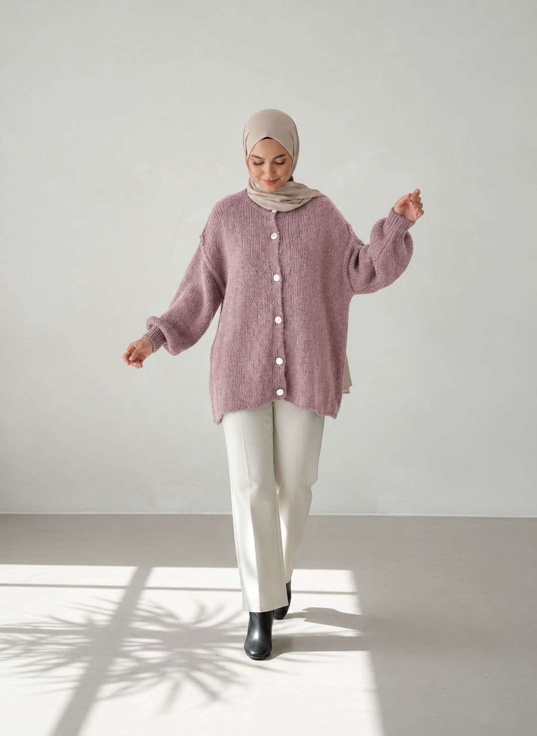 Raha Cardigan Short - Dusty Rose