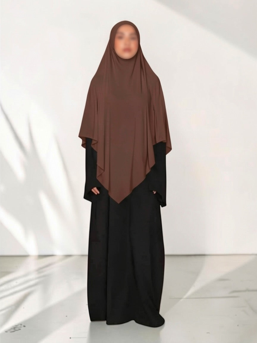 🌿Bamboo Khimar Midi - Nougat