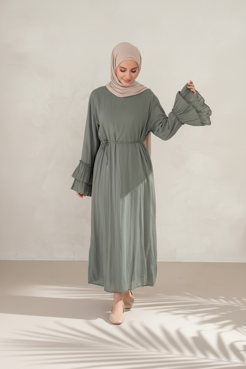 🌿Baumwollkleid Amani - Olive